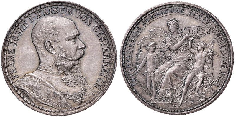 AUSTRIA Francesco Giuseppe I (1848-1916) Medaglia 1888 mostra arte internazional...