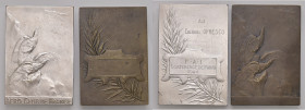 FRANCIA Placchette 1924 Lotto di due placchette una in bronzo ed una in bronzo argentato con dedica - AE (g 86,29 + 77,74 - 45 x 66 mm) CUIVRE sul bor...