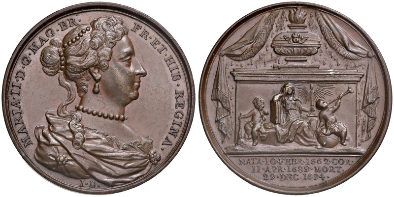 INGHILTERRA Maria II (1688-1694) Medaglia - Opus: Dassier AE (g 39,94 - Ø 42 mm)...
