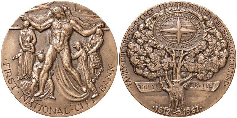 USA First National City Bank Medaglia (1812-1962) 150 Years of service - Opus: M...