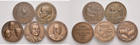 Lotto di cinque medaglie recenti in bronzo di circa 50 mm di diametro ciascuna, come da foto
FDC
