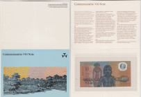 AUSTRALIA - folder commermorativo contenente 1 banconota da 10 dollari del 1988.
FDS
