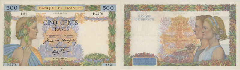 FRANCIA 500 Franchi 06/02/1941 - 082 P.2278 Lievi piegature
SPL