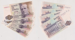 SPAGNA lotto di 4 banconote da 5000 Pesetas del 23/10/1979, con numeri consecutivi. Rif. Pick 160
FDS