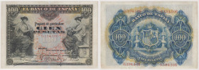 SPAGNA banconota da 100 Pesetas del 30/06/1906. Rif. Pick 59a. Piega centrale con lieve restauro.
BB/SPL