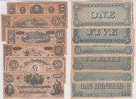 USA - Stati Confederati, Richmond - serie di 6 banconote da 1 a 100 dollari del 1861/1864. Ottima conservazione per la tipologia di biglietti.
BB/SPL