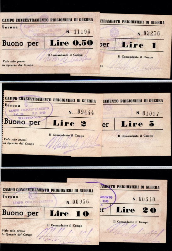 COLLEZIONE CAMPI DI PRIGIONIA DELLA SECONDA GUERRA MONDIALE - Italia Lotto di se...