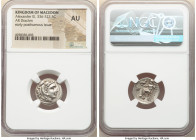 MACEDONIAN KINGDOM. Alexander III the Great (336-323 BC). AR drachm (17mm, 1h). NGC AU. Early posthumous issue of Miletus, ca. 323-319 BC. Head of Her...