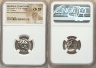 MACEDONIAN KINGDOM. Alexander III the Great (336-323 BC). AR drachm (17mm, 11h). NGC Choice XF. Early posthumous issue of Lampsacus, ca. 310-301 BC. H...