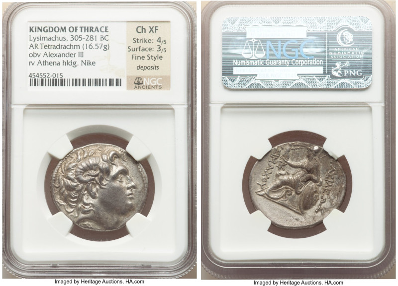 THRACIAN KINGDOM. Lysimachus (305-281 BC). AR tetradrachm (29mm, 16.57 gm, 1h). ...