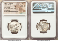 ATTICA. Athens. Ca. 455-440 BC. AR tetradrachm (26mm, 17.12 gm, 10h). NGC AU 5/5 - 3/5. Early transitional issue. Head of Athena right, wearing creste...