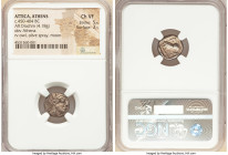 ATTICA. Athens. Ca. 450-404 BC. AR drachm (14mm, 4.18 gm, 8h). NGC Choice VF 5/5 - 3/5. Head of Athena right, wearing crested Attic helmet ornamented ...