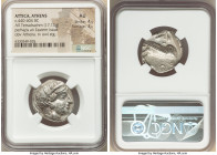 ATTICA. Athens. Ca. 440-404 BC. AR tetradrachm (24mm, 17.15 gm, 8h). NGC AU 4/5 - 3/5. Mid-mass coinage issue. Head of Athena right, wearing earring, ...
