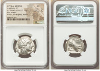 ATTICA. Athens. Ca. 440-404 BC. AR tetradrachm (24mm, 17.17 gm, 9h). NGC XF 5/5 - 3/5. Mid-mass coinage issue. Head of Athena right, wearing earring, ...
