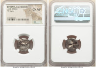 BITHYNIA. Calchedon. Ca. 4th century BC. AR siglos (18mm). NGC Choice VF. Persic standard. KAΛX, bull standing left on grain ear pointing right / Quad...