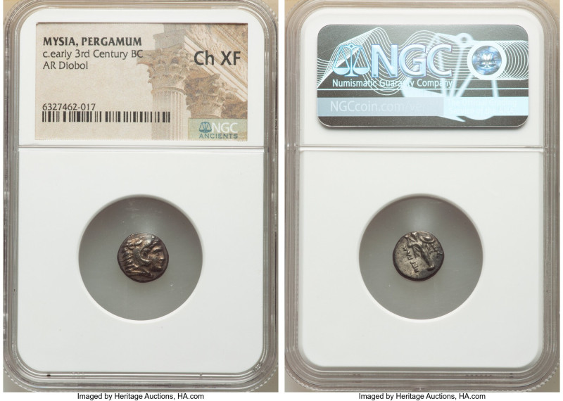 MYSIA. Pergamum. Ca. early 3rd century BC. AR diobol (11mm, 11h). NGC Choice XF....