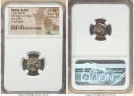 TROAS. Assus. Ca. 500-450 BC. AR drachm (14mm, 3.90 gm, 7h). NGC Choice AU 5/5 - 4/5. Griffin springing left / Head of lion right within incuse square...
