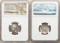 PARTHIAN KINGDOM. Mithradates II (ca. 121-91 BC). AR drachm (20mm, 4.15 gm, 12h). NGC Choice AU 5/5 - 3/5. Rhagae, ca. 109-96/5 BC. Diademed, draped b...