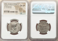 SYRIA. Seleucia Pieria. Augustus (27 BC-AD 14). AR tetradrachm (26mm, 1h). NGC Choice VF. Dated year 114 (AD 5/6). ΚΑΙΣΑΡΟΣ ΣΕΒΑΣΤΟΥ, laureate head of...