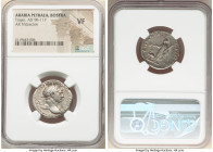 ARABIA PETRAEA. Trajan (AD 98-117). AR tridrachm (23mm, 7h). NGC VF. AD 111. ΑΥΤΟΚΡ ΚΑΙC ΝЄΡ ΤΡΑΙΑΝΟC CЄΒ ΓЄΡΜ ΔΑΚ, laureate head of Trajan right / ΔΗ...