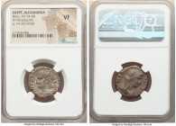 EGYPT. Alexandria. Nero (AD 54-68). BI tetradrachm (23mm 1h). NGC VF. Dated Regnal Year 14 (AD 67/8). ΝΕΡΩ ΚΛΑΥ ΚΑΙΣ ΣΕΒ ΓΕΡ AY, radiate head of Nero ...