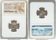 Q. Servilius Caepio (M. Junius) Brutus, as Moneyer (54 BC). AR denarius (18mm, 4.25 gm, 7h). NGC XF 5/5 - 3/5, scratches. Rome. BRVTVS, bare head of L...