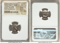 Cnaeus Pompeius Magnus (Pompey the Great) (48 BC). AR denarius (19mm, 3.89 gm, 6h). NGC Choice XF 4/5 - 4/5. Military mint in Greece, 48 BC. CN PISO P...