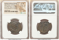 Julius Caesar, as Dictator (49-44 BC) with C. Clovius, as Praefectus. AE dupondius (30mm, 13.65 gm, 12h). NGC Choice XF 4/5 - 3/5, scuff. Rome, ca. la...