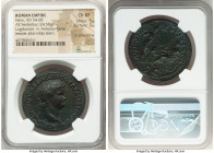 Nero, as Augustus (AD 54-68). AE sestertius (35mm, 24.58 gm, 7h). NGC Choice XF 5/5 - 3/5, light smoothing. Lugdunum, AD 65. NERO CLAVD CAESAR AVG GER...