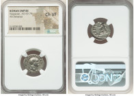 Vespasian (AD 69-79). AR denarius (19mm, 5h). NGC Choice VF. Rome, AD 70. IMP CAESAR VESPASIANVS AVG, laureate head of Vespasian right / COS ITER-TR P...