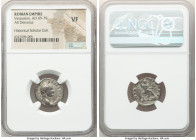 Vespasian (AD 69-79). AR denarius (18mm, 12h). NGC VF. Rome, AD 73. IMP CAES VESP-AVG CENS, laureate head of Vespasian right / PON-TIF-MAXIM, Vespasia...