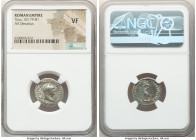 Titus, as Augustus (AD 79-81). AR denarius (18mm, 12h). NGC VF. Rome, AD 80. IMP TITVS CAES VESPASIAN AVG P M, laureate head of Titus right / TR P IX ...