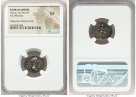 Nerva (AD 96-98). AR denarius (19mm, 6h). NGC XF. Rome, AD 97. Rome, AD 97. IMP NERVA CAES AVG P M TR P COS III P P, laureate head of Nerva right / FO...