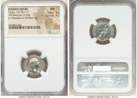 Trajan (AD 98-117). AR denarius (19mm, 3.39 gm, 7h). NGC MS 5/5 - 4/5. Rome, AD 103-111. IMP TRAIANO AVG GER DAC P M TR P, laureate bust of Trajan rig...