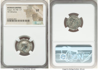 Trajan (AD 98-117). AR denarius (19mm, 7h). NGC VF. Rome, AD 112-117. IMP TRAIANO AVG GER DAC P M TR P COS VI P P, laureate head of Trajan right, slig...