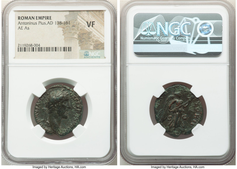 Antoninus Pius, as Augustus (AD 138-161). AE as (27mm, 12h). NGC VF. Rome, AD 14...