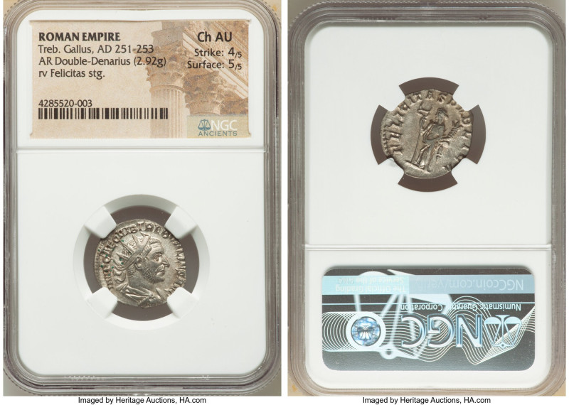 Trebonianus Gallus (AD 251-253). AR antoninianus (20mm, 2.92 gm, 7h). NGC Choice...