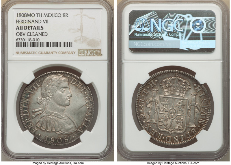 Ferdinand VII 8 Reales 1808 Mo-TH AU Details (Obverse Cleaned) NGC, Mexico City ...
