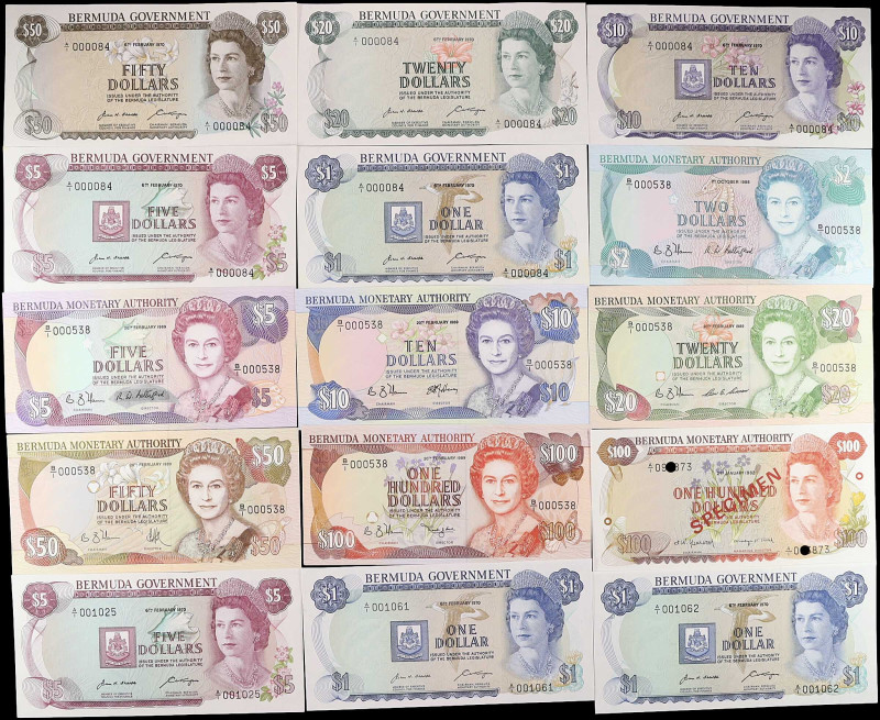 BERMUDA. Lot of (21). Mixed Banks. Mixed Denominations, Mixed Dates. P-Various. ...