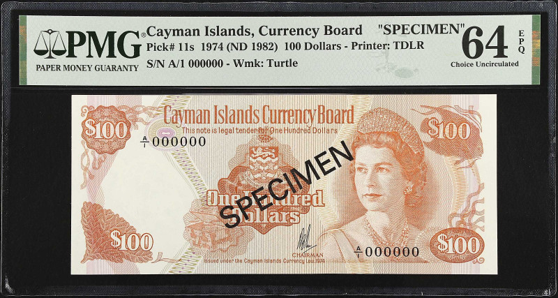 CAYMAN ISLANDS. Cayman Islands Currency Board. 100 Dollars, 1974 (ND 1982). P-11...