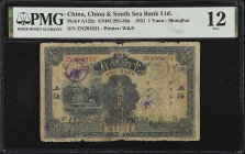 CHINA--REPUBLIC. The China & South Sea Bank Limited. 1 Yuan, 1931. P-A132a. PMG Fine 12.
PMG comments "Ink."

Estimate: $200.00- $400.00