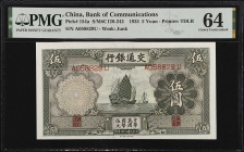 CHINA--REPUBLIC. Bank of Communications. 5 Yuan, 1935. P-154a. PMG Choice Uncirculated 64.

Estimate: $50.00- $100.00