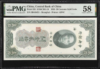 CHINA--REPUBLIC. Lot of (2). Central Bank of China. 20 & 50 Customs Gold Units, 1930. P-328 & 329. PMG Choice About Uncirculated 58 & 58 EPQ.

Estim...