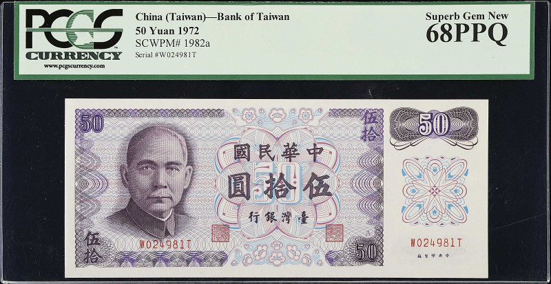 CHINA--TAIWAN. Lot of (3). Bank of Taiwan. 10 to 100 Yuan, 1972-76. P-1982a to 1...