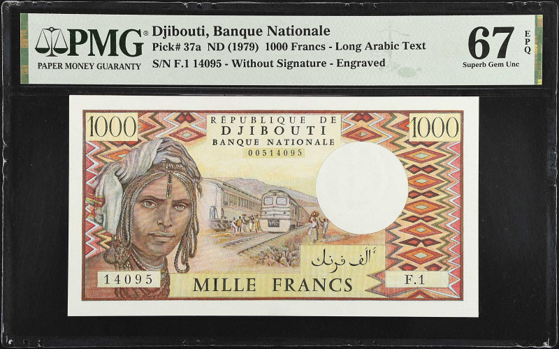 DJIBOUTI. Banque Nationale - Republique de Djibouti. 1000 Francs, ND (1979). P-3...