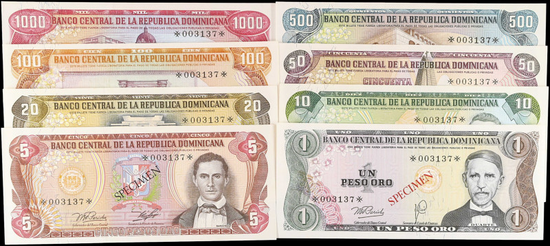 DOMINICAN REPUBLIC. Lot of (8). Banco Central De La Republica Dominicana. 1, 5, ...