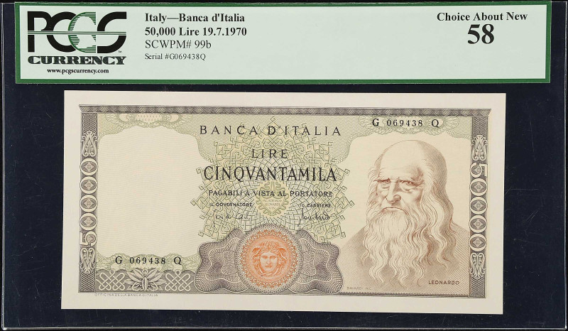 ITALY. Banca d'Italia. 50,000 Lire, 1970. P-99b. PCGS Currency Choice About New ...