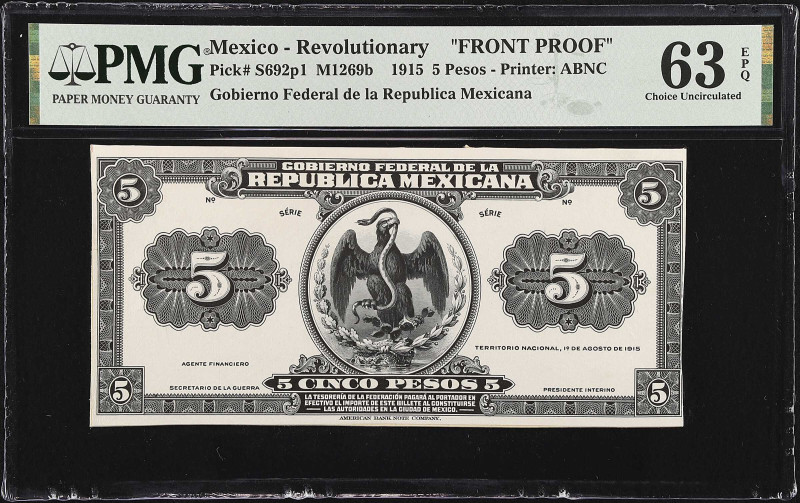 MEXICO--REVOLUTIONARY. Lot of (2). Gobierno Federal de la Republica Mexicana. 5 ...