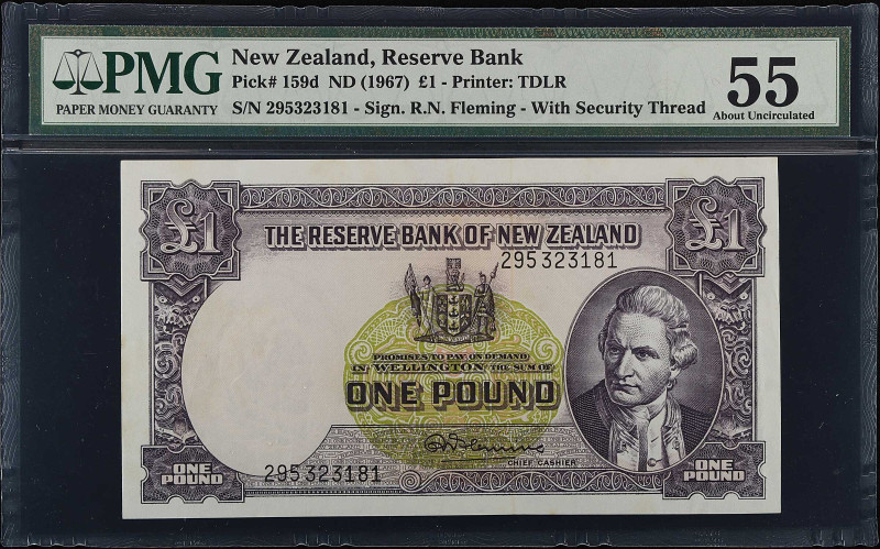 NEW ZEALAND. Lot of (3). The Reserve Bank of New Zealand. 1 Pound, ND (1967). P-...