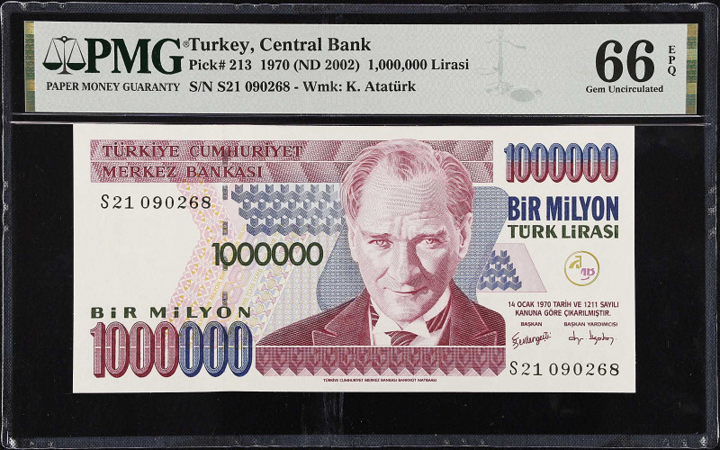 TURKEY. Lot of (2). Turkiye Cumhuriyet Merkez Bankasi. 1,000,000 Lirasi, 1970 (N...